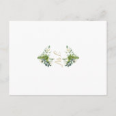 Greenery Monogram Doopsel Uitnodiging (Achterkant)