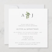Greenery Monogram Rehearsal Dinner Invitation Kaart (Voorkant)