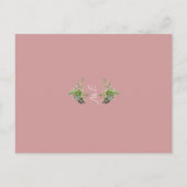 Greenery Monogram Roze Bevestiging Uitnodiging (Achterkant)