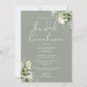 Greenery Monogram Sage Green Bridal Luncheon Kaart (Voorkant)