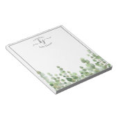 Greenery Monogram Script | Van het bureau van de l Notitieblok (Schuin)
