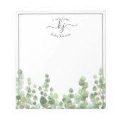 Greenery Monogram Script | Van het bureau van de l Notitieblok (Voorkant)