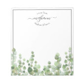 Greenery Monogram Script | Van het bureau van de l Notitieblok (Voorkant)