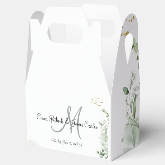 Greenery Monogram Wedding Favor Boxes Bedankdoosjes (Geopend)