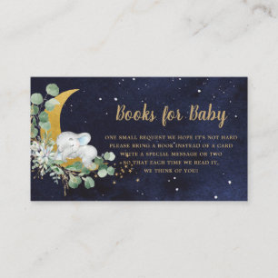 Greenery Moon Cute Elephant Books for Baby Boy Informatiekaartje