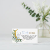 Greenery Moon Elephant Books for Baby shower Boy Informatiekaartje (Staand voorkant)