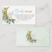 Greenery Moon Elephant Books for Baby shower Boy Informatiekaartje (Voorkant / Achterkant)