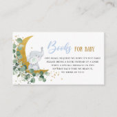 Greenery Moon Elephant Books for Baby shower Boy Informatiekaartje (Voorkant)