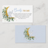 Greenery Moon Elephant Books for Baby shower Boy Informatiekaartje (Voorkant / Achterkant)