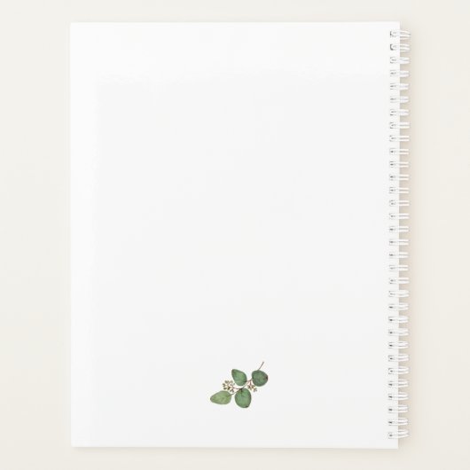 Greenery NAME & NAME Wedding DATE Timeless Couple Planner (Achterkant)