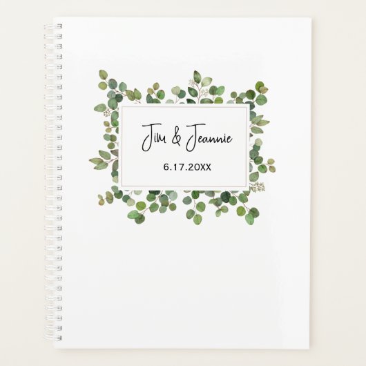 Greenery NAME & NAME Wedding DATE Timeless Couple Planner (Voorkant)
