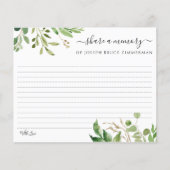 Greenery Name Share a Memory Editable Kaart (Voorkant)