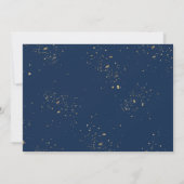 Greenery Navy Blue Gold Surprise Birthday Foto Kaart (Achterkant)