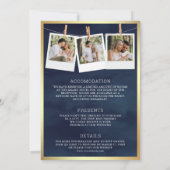 Greenery Navy Gold Alles in één katholieke bruilof Kaart (Achterkant)