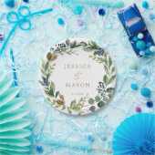 Greenery Navy Gold Paper Borden Papieren Bordje (Feest)