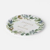 Greenery Navy Gold Paper Borden Papieren Bordje (Gekanteld)