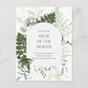 Greenery Neck of the Bossen Moving Announcement Briefkaart