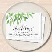 Greenery New Address Moving Aankondigingskaart