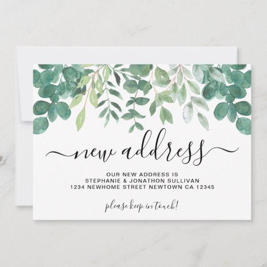 Greenery New Address Verhuisaankondiging Aankondiging (Voorkant)
