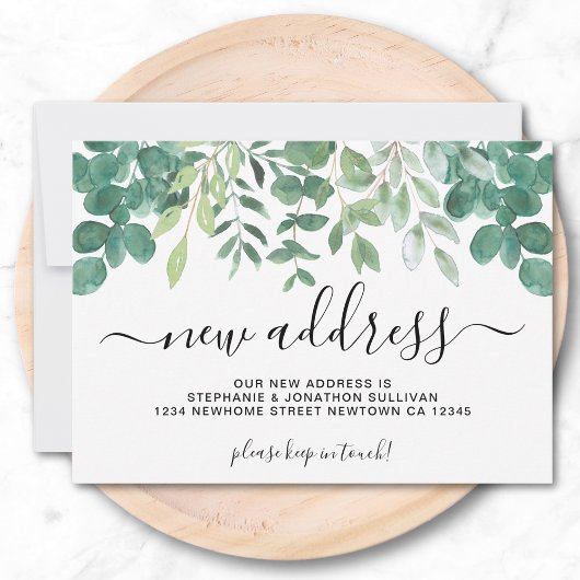 Greenery New Address Verhuisaankondiging Aankondiging