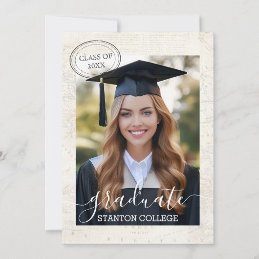 Greenery New Adventure begint aan reis Afstuderen Kaart (Achterkant)