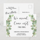 Greenery New Home Address Moving Announance Aankondigingskaart (Voorkant / Achterkant)