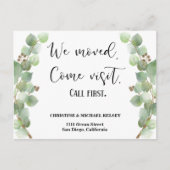 Greenery New Home Address Moving Announance Aankondigingskaart (Voorkant)