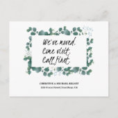 Greenery New Home Adres Aankondiging Briefkaart (Voorkant)