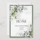 Greenery New Home Bewegende Aankondigingsadres Feestdagenkaart (Voorkant)
