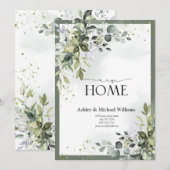 Greenery New Home Bewegende Aankondigingsadres Feestdagenkaart (Voorkant / Achterkant)
