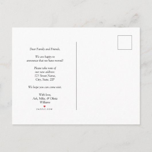 Greenery New Home Script Verhuisaankondiging Aankondigingskaart (Achterkant)