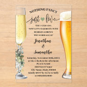 Greenery Niets Fancy Alleen liefde Bubbles & Brew Acryl Uitnodigingen (Voorkant)