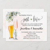 Greenery Niets Fancy Net Love Elopement Invite Save The Date (Voorkant / Achterkant)