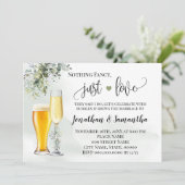 Greenery Niets Fancy Net Love Elopement Invite Save The Date (Staand voorkant)