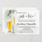 Greenery Niets Fancy Net Love Elopement Invite Save The Date (Voorkant / Achterkant)