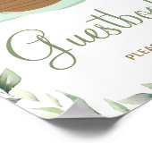 Greenery Noah's Ark Baby shower Baptisme Gastenboe Poster (Hoek)