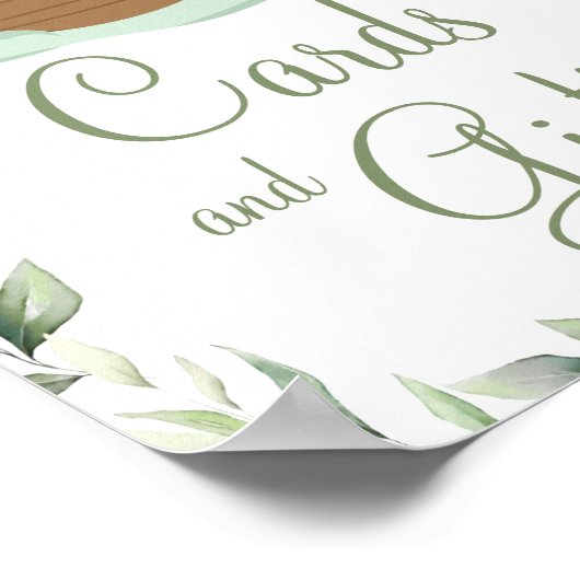 Greenery Noah's Ark Baby shower Doop Kaarten Gift Poster (Hoek)