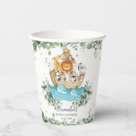 Greenery Noah's Ark Baby shower Verjaardagsdoop Papieren Bekers