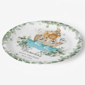 Greenery Noah's Ark Baby shower Verjaardagsdoop Papieren Bordje (Gekanteld)