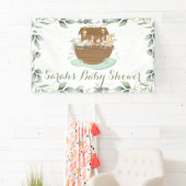 Greenery Noah's Ark Baby shower Welkomstachtergron Spandoek (Insitu)