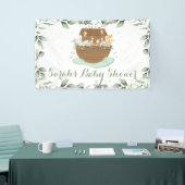 Greenery Noah's Ark Baby shower Welkomstachtergron Spandoek (Beurs)