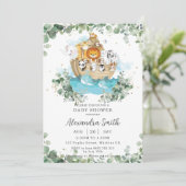 Greenery Noah's Ark Gender Neutral Baby shower Kaart (Staand voorkant)