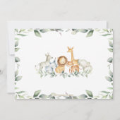 Greenery Oerwoud Animals Baby shower Birthday Foto Bedankkaart (Achterkant)