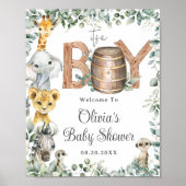 Greenery Oerwoud Animals Baby shower Welkom Poster (Voorkant)
