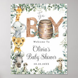 Greenery Oerwoud Animals Baby shower Welkom Poster