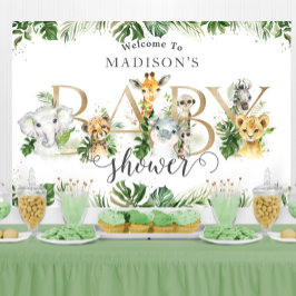 Greenery Oerwoud Animals Baby shower Welkom Spandoek