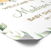 Greenery Oerwoud Animals Baby shower Welkomstteken Poster (Hoek)