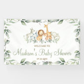 Greenery Oerwoud Animals Birthday Welkomstachtergr Spandoek (Horizontaal)