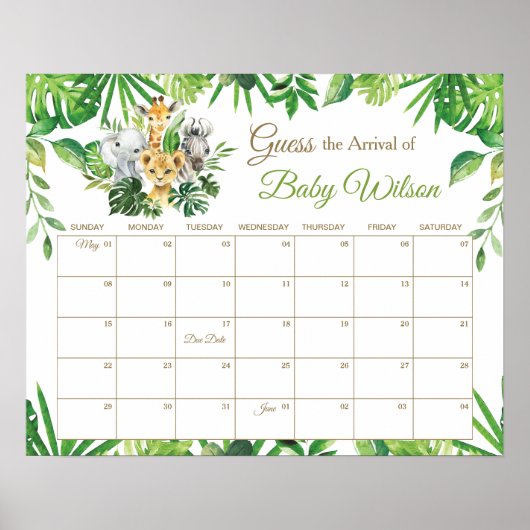 Greenery Oerwoud Animals denken dat Baby's op de v Poster (Voorkant)