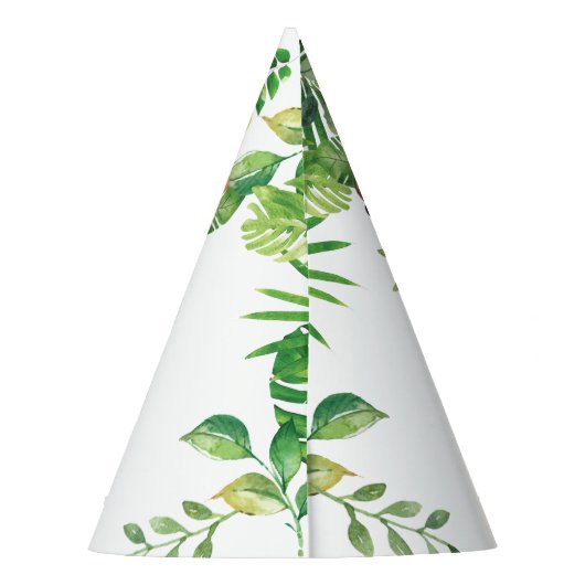 Greenery Oerwoud Animals Safari Car Birthday Cone Feesthoedjes (Achterkant)